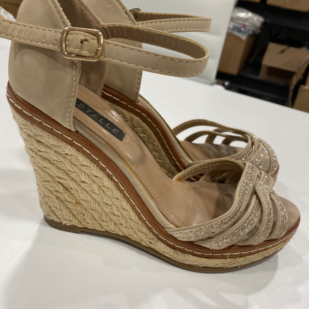 Bestelle Women Shoes Size 5.5 Wedges Platform Sandals Espadrilles Glitter Straps